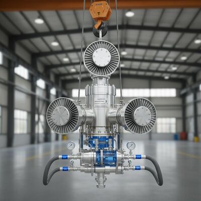 عدد الدوارات 3 مدخن تدفق دواري يعمل بالطاقة من الهواء المضغوط N2 ورفع بواسطة رافعة لتحسين حقن السوائل الصناعية